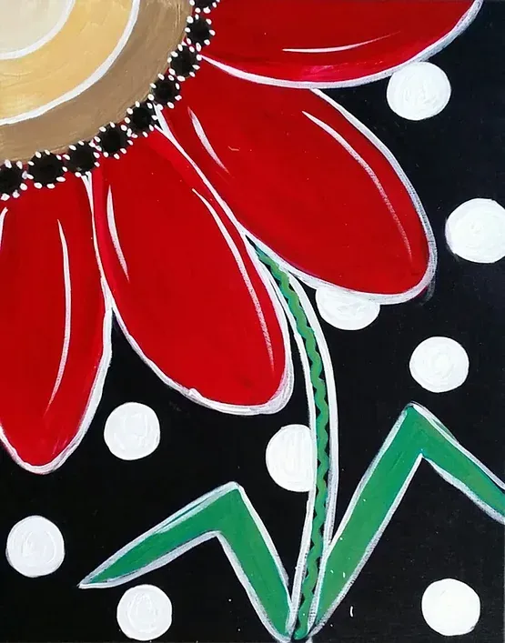 066 - Polka Dot Red Flower